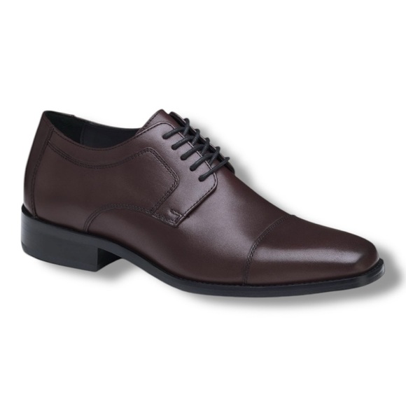 Johnston & Murphy Novick Cap Toe Oxford Burgundy Dress Shoes Size 10.5W - Picture 1 of 9
